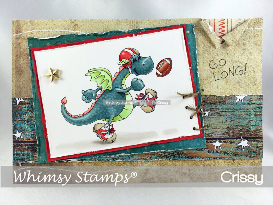 Bart Plays Football - Digital Stamp - Whimsy Stamps