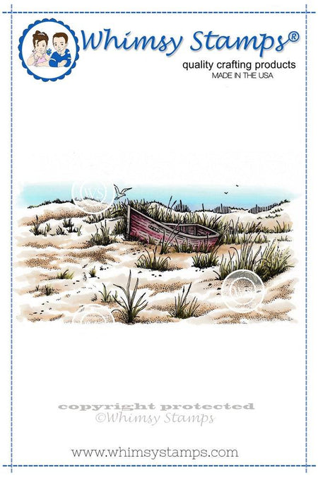 Beach Front Rubber Cling Stamp - Whimsy Stamps