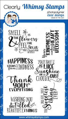 Beaucoup Bouquet Sentiments Clear Stamps - Whimsy Stamps