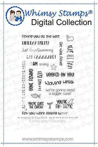Best Fishes Sentiments - Digital Stamp - Whimsy Stamps