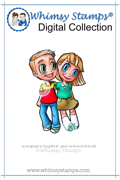 Best Friends Tia and Tobie - Digital Stamp - Whimsy Stamps