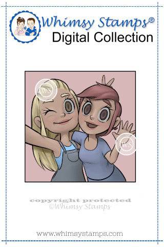 Bestie Selfie - Digital Stamp - Whimsy Stamps