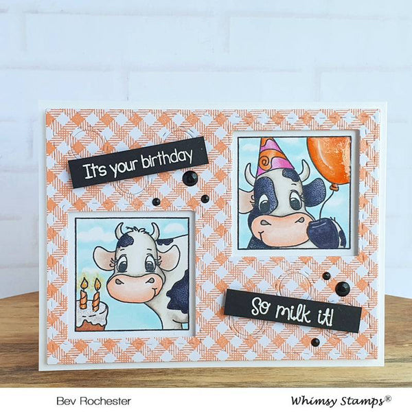 Cow Party Clear Stamps - Whimsy Stamps