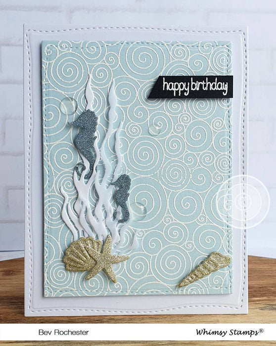 Curly Q's Background Rubber Cling Stamp - Whimsy Stamps