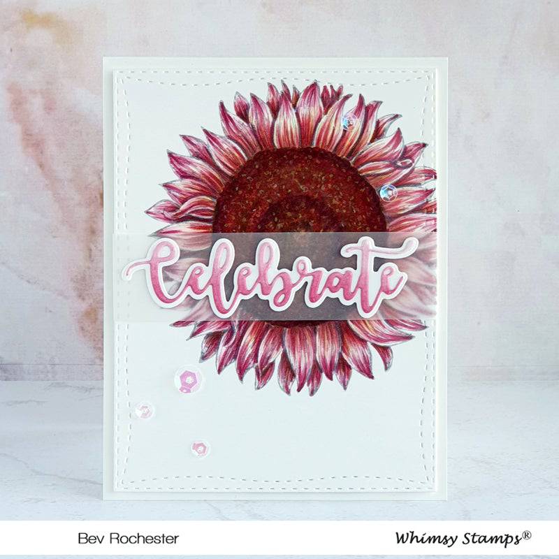 Sunflower Background Rubber Cling Stamp - Whimsy Stamps