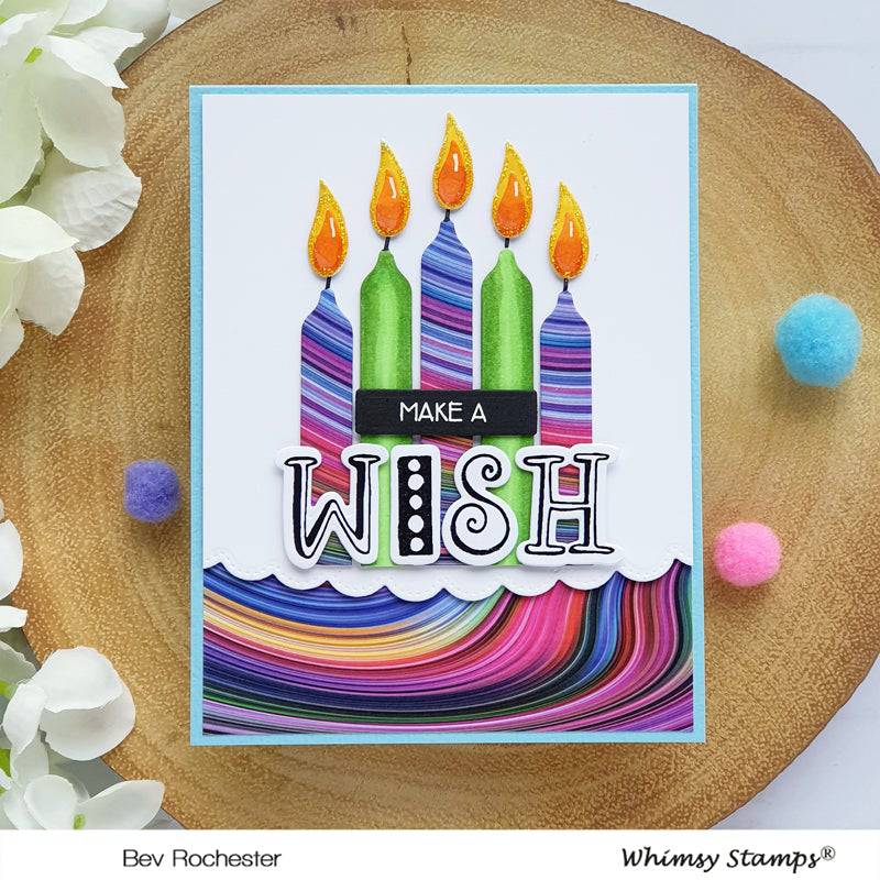 Slimline Birthday Scallops Die - Whimsy Stamps