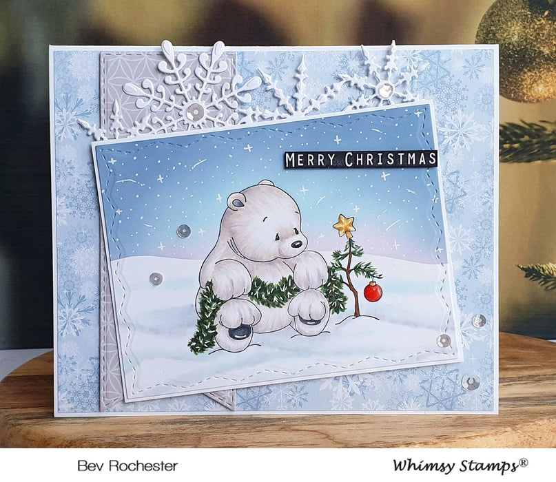 Polar Bear's Christmas Tree - Digital Stamp - Whimsy Stamps