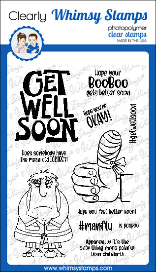 **NEW BooBoo Manflu Clear Stamps - Whimsy Stamps