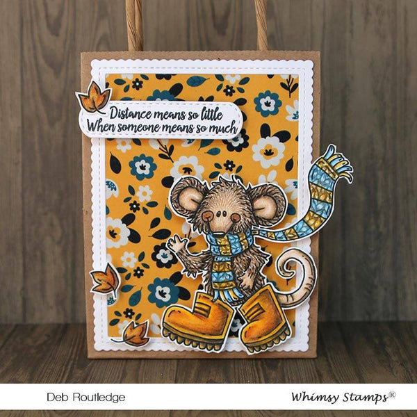 Autumn Boots Mouse - Digital Stamp - Whimsy Stamps