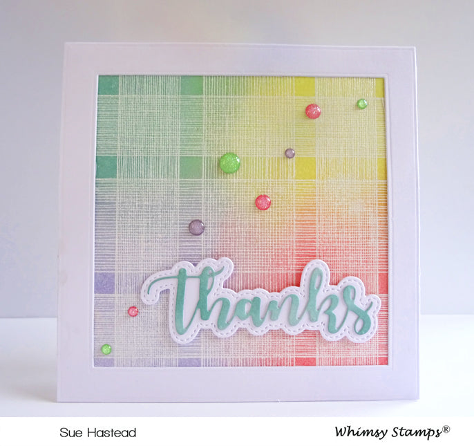 Thanks Word and Shadow Die Set - Whimsy Stamps