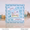 Bunny Spring Squares Rubber Cling Stamp - Whimsy Stamps