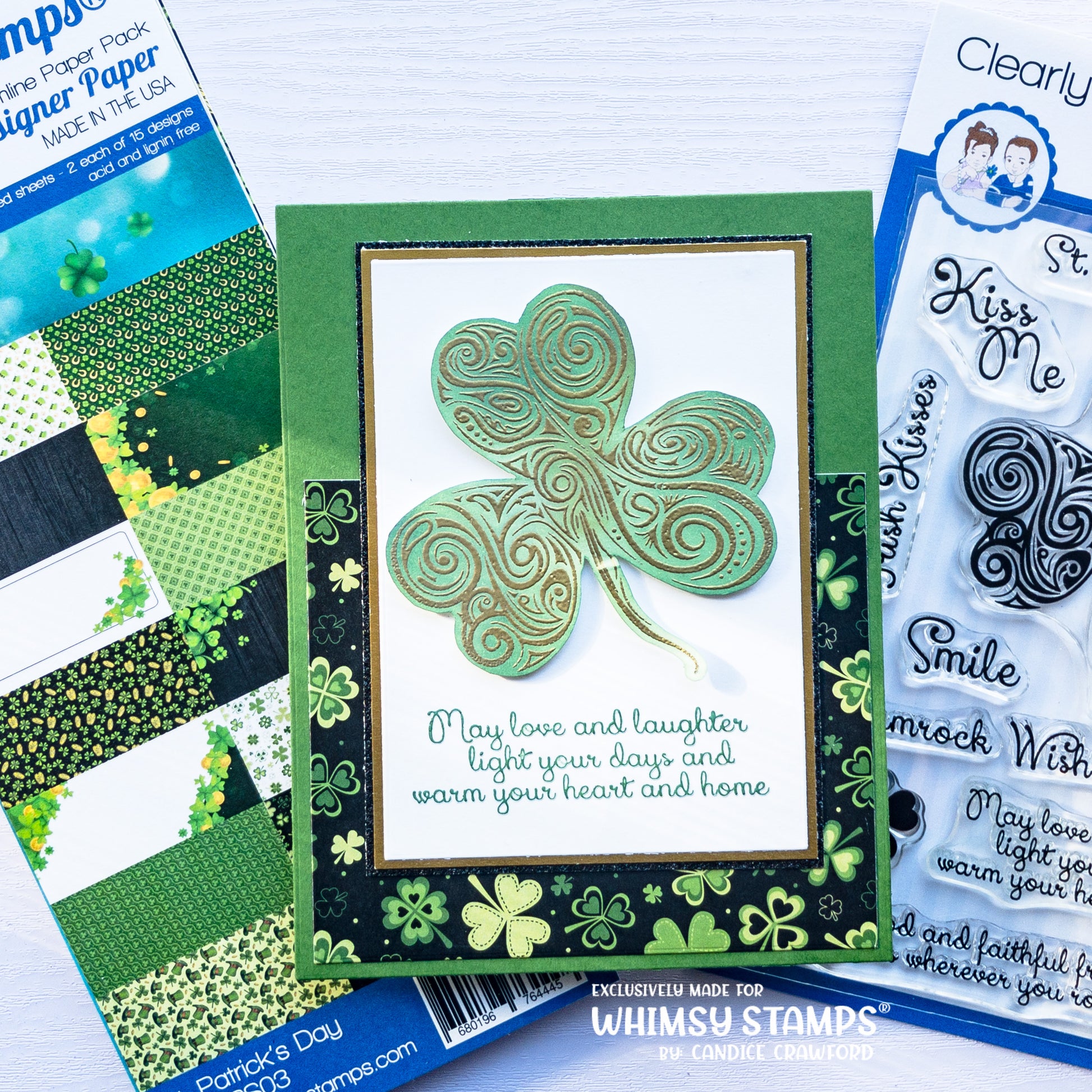 Shamrock Swirl Clear Stamps - Whimsy Stamps