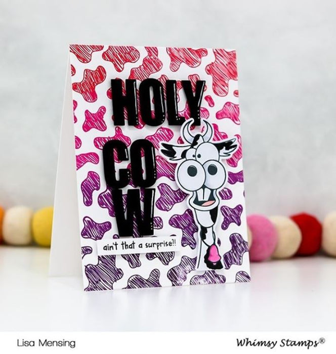Cow Print Background Rubber Cling Stamp - Whimsy Stamps