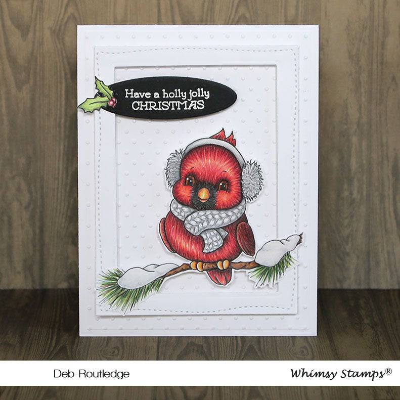 Cardinal in Winter - Digital Stamp - Whimsy Stamps