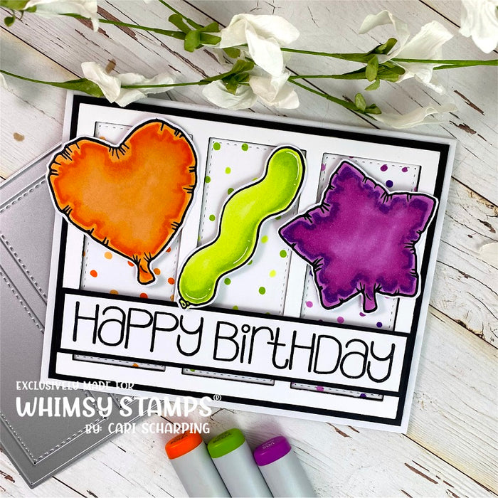 **NEW Sentiment Tiles - Happy Birthday Clear Stamps - Whimsy Stamps