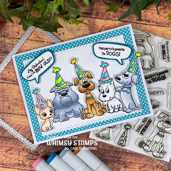 **NEW Doggie Birthday Party 2 Clear Stamps - Whimsy Stamps