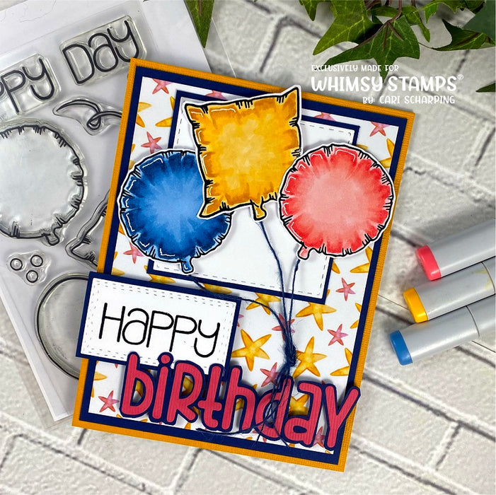 **NEW Happy Day Balloons Clear Stamps - Whimsy Stamps