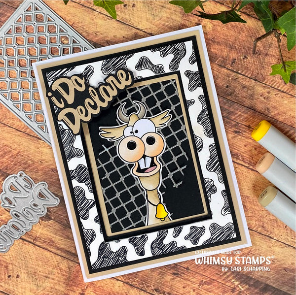 Cow Print Background Rubber Cling Stamp - Whimsy Stamps