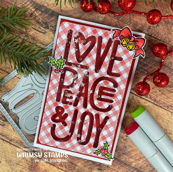 **NEW Peace Love Joy Die Set - Whimsy Stamps