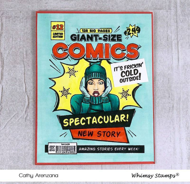 Comic Book Page Rubber Cling Stamp– Whimsy Stamps