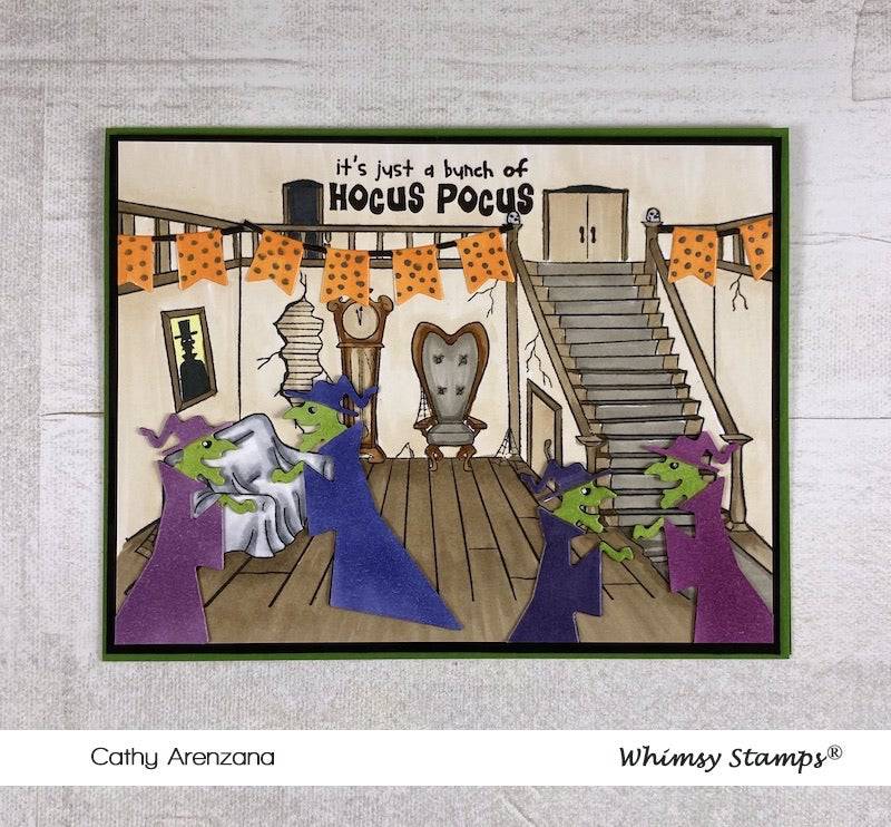 Spirited Sentiments Clear Stamps - Whimsy Stamps