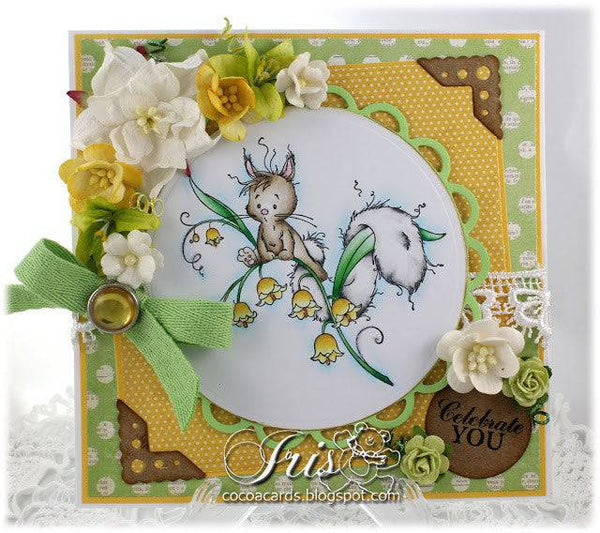 Fluffy on the Lily - Digital Stamp - Whimsy Stamps