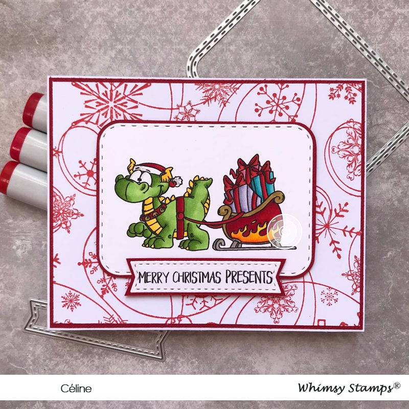 Dragon Christmas Wishes Clear Stamps - Whimsy Stamps