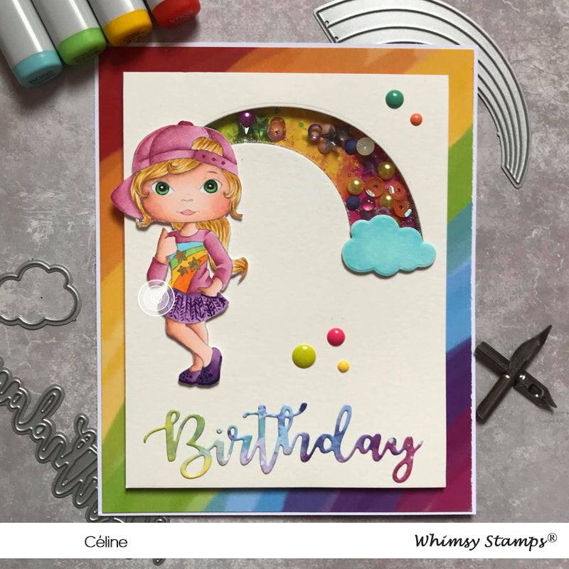 Polka Dot Pals Tazanna Star Dreams - Digital Coloring Scene - Whimsy Stamps