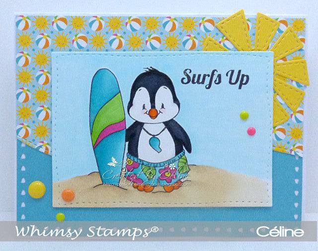 Penguin Life's a Beach - Digital Stamp - Whimsy Stamps