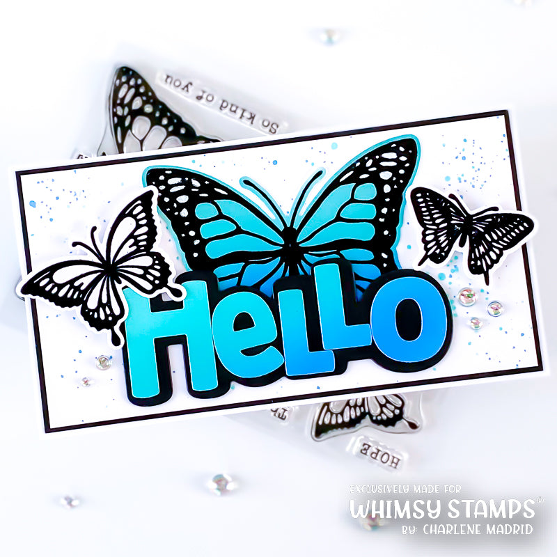 **NEW Hello Word and Shadow Die Set - Whimsy Stamps