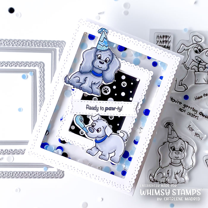 **NEW Doggie Birthday Party Clear Stamps - Whimsy Stamps