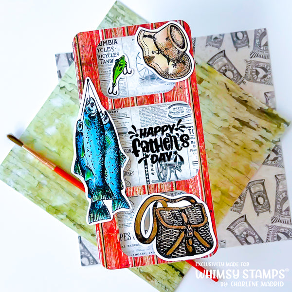 **NEW Fishing Fanatics Clear Stamps - Whimsy Stamps
