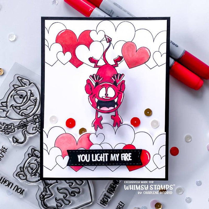 **NEW Heart Border Rubber Cling Stamp and Die Combo - Whimsy Stamps