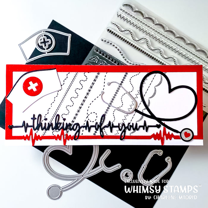 **NEW Slimline Heartbeats Die Set - Whimsy Stamps