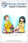 Christmas Choir Kids - Digital Stamp - Whimsy Stamps