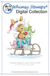Christmas Bunny - Digital Stamp - Whimsy Stamps