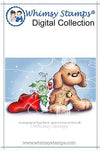 Christmas Pup in Stocking - Digital Stamp - Whimsy Stamps