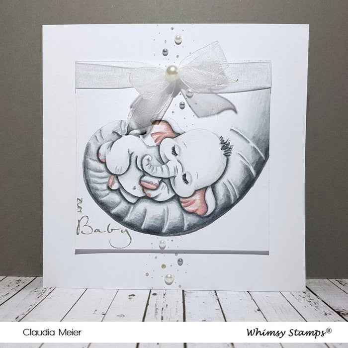 Baby Ellie Cuddles - Digital Stamp - Whimsy Stamps