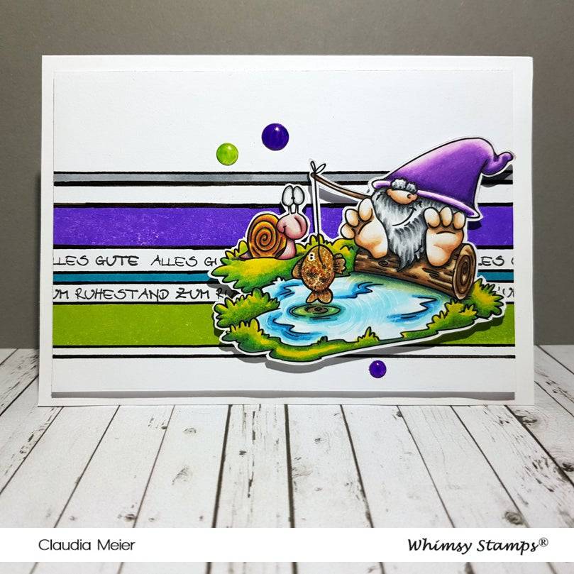 Gnome Fishing - Digital Stamp - Whimsy Stamps