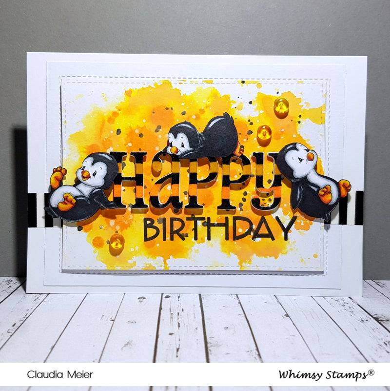 Penguin Slides - Digital Stamp Set - Whimsy Stamps