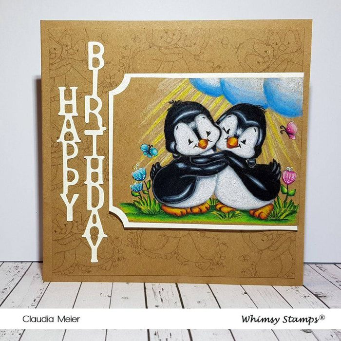 Penguin Hugs - Digital Stamp - Whimsy Stamps