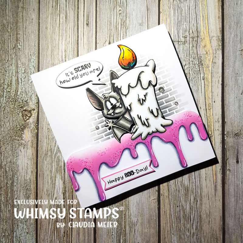 Bat Candle - Digital Stamp - Whimsy Stamps