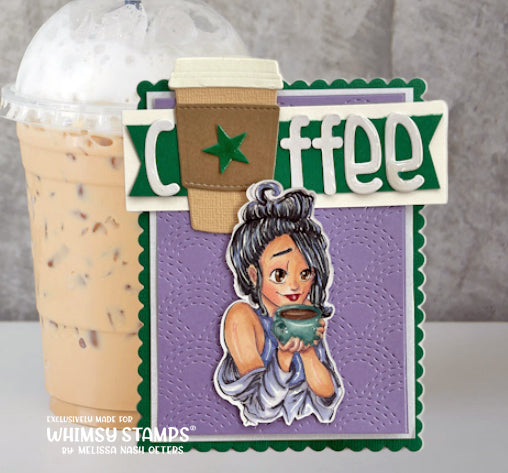 Coffee Lover Mae - Digital Stamp - Whimsy Stamps