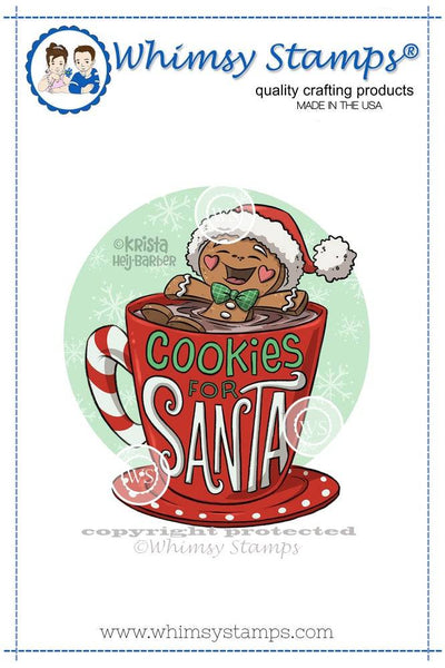 Cookies for Santa Rubber Cling Stamp - Whimsy Stamps