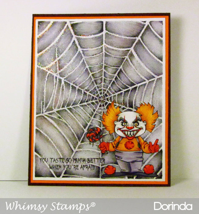 Web Background Rubber Cling Stamp - Whimsy Stamps