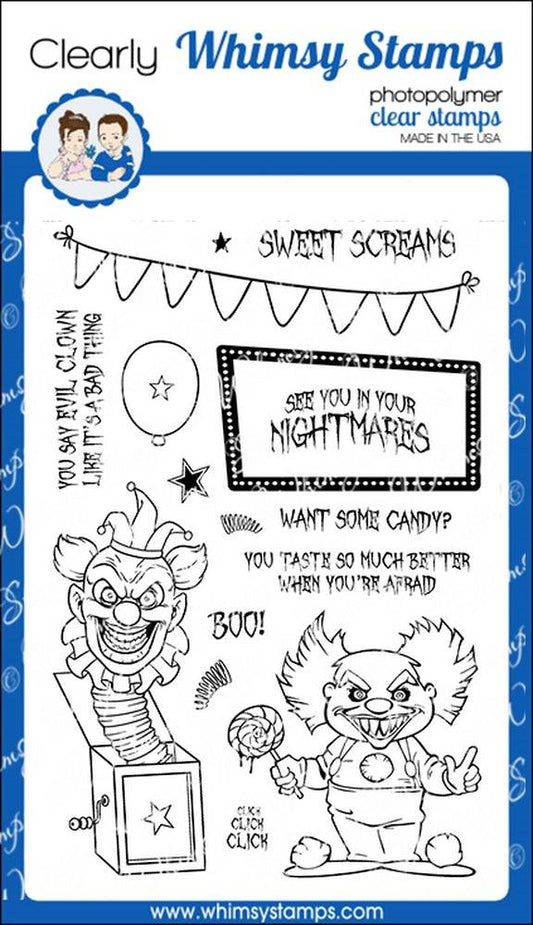 Creepy Clowns Clear Stamps - Whimsy Stamps