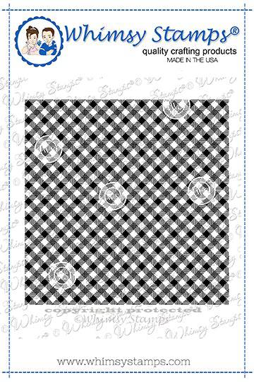 Criss Cross Gingham Background Rubber Cling Stamp - Whimsy Stamps
