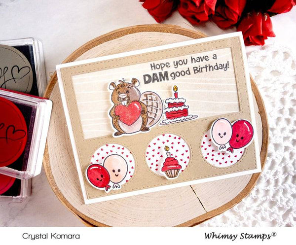 Beaver Birthday Clear Stamps - Whimsy Stamps