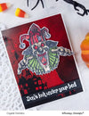 Creepy Clown Sleep Tight Rubber Cling Stamp - Whimsy Stamps