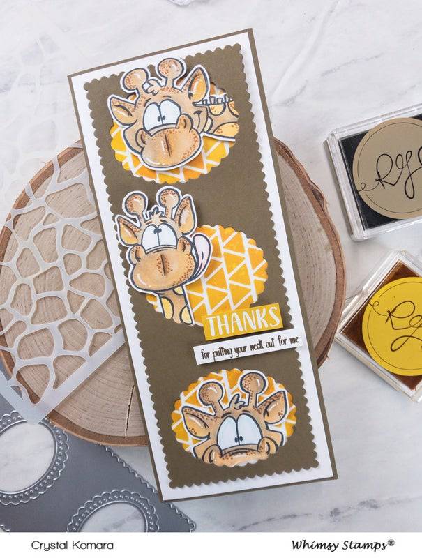 Giraffes Peeking Clear Stamps - Whimsy Stamps